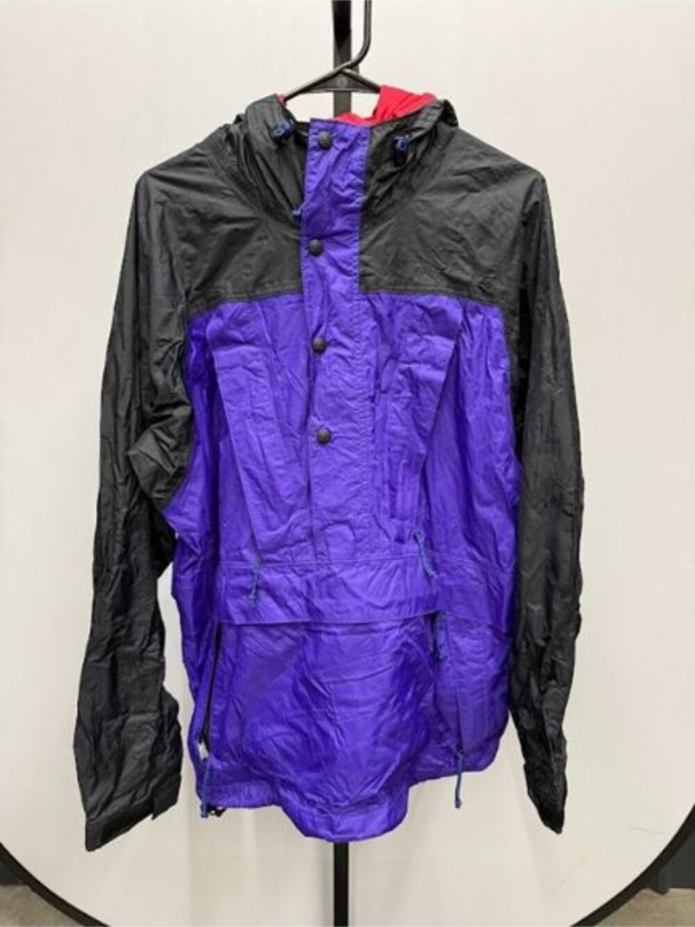 REI Vintage Color Block Windbreaker Jacket Purple Black